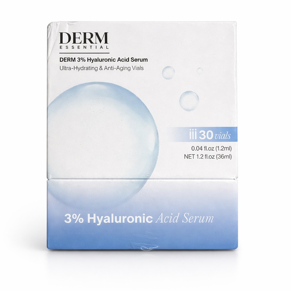 DERM Skincare - 3% hyaluronic Acid Serum - Full Size - 30 Vials - Sealed In Box